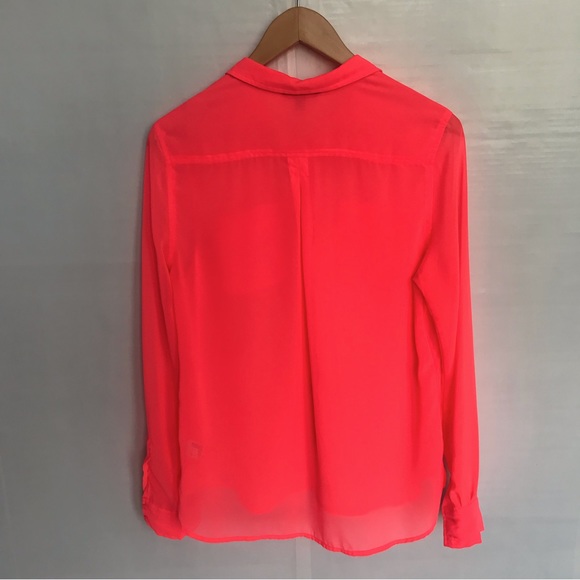 American eagle Coral neon button shirt - Picture 5 of 6